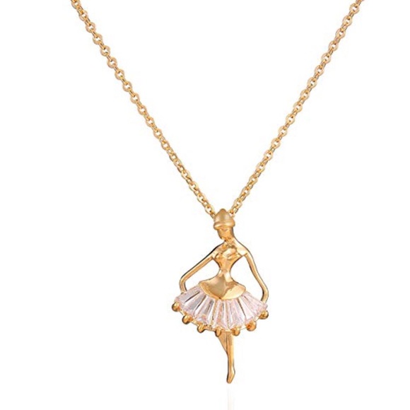 Dancer Ballerina  Jewelry 18K Gold Necklace - Picture 3 of 5